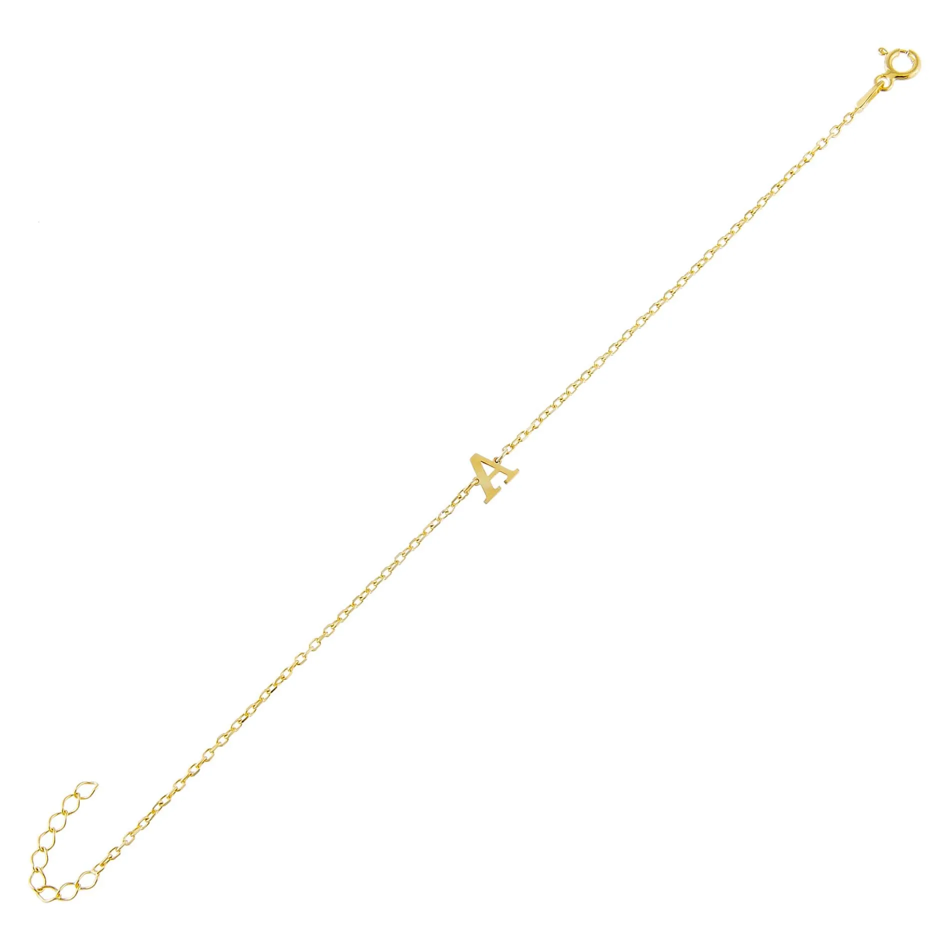 Uppercase Solid Initial Bracelet