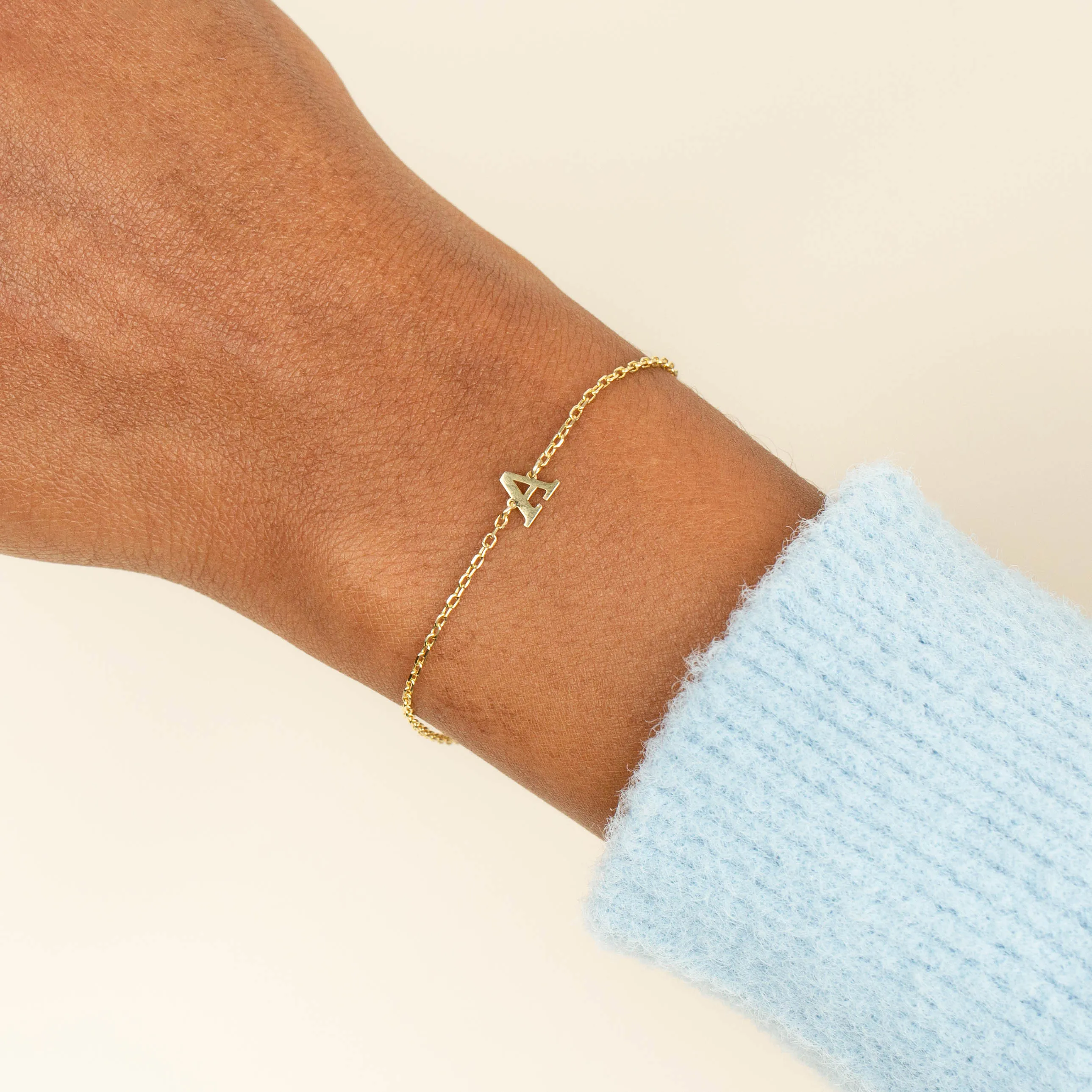 Uppercase Solid Initial Bracelet