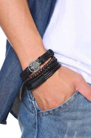 VacationGrabs Men's Vintage Style Bracelets Set