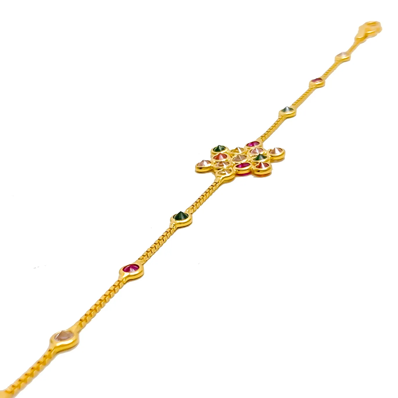 Vibrant Charming 22k Gold CZ Bracelet