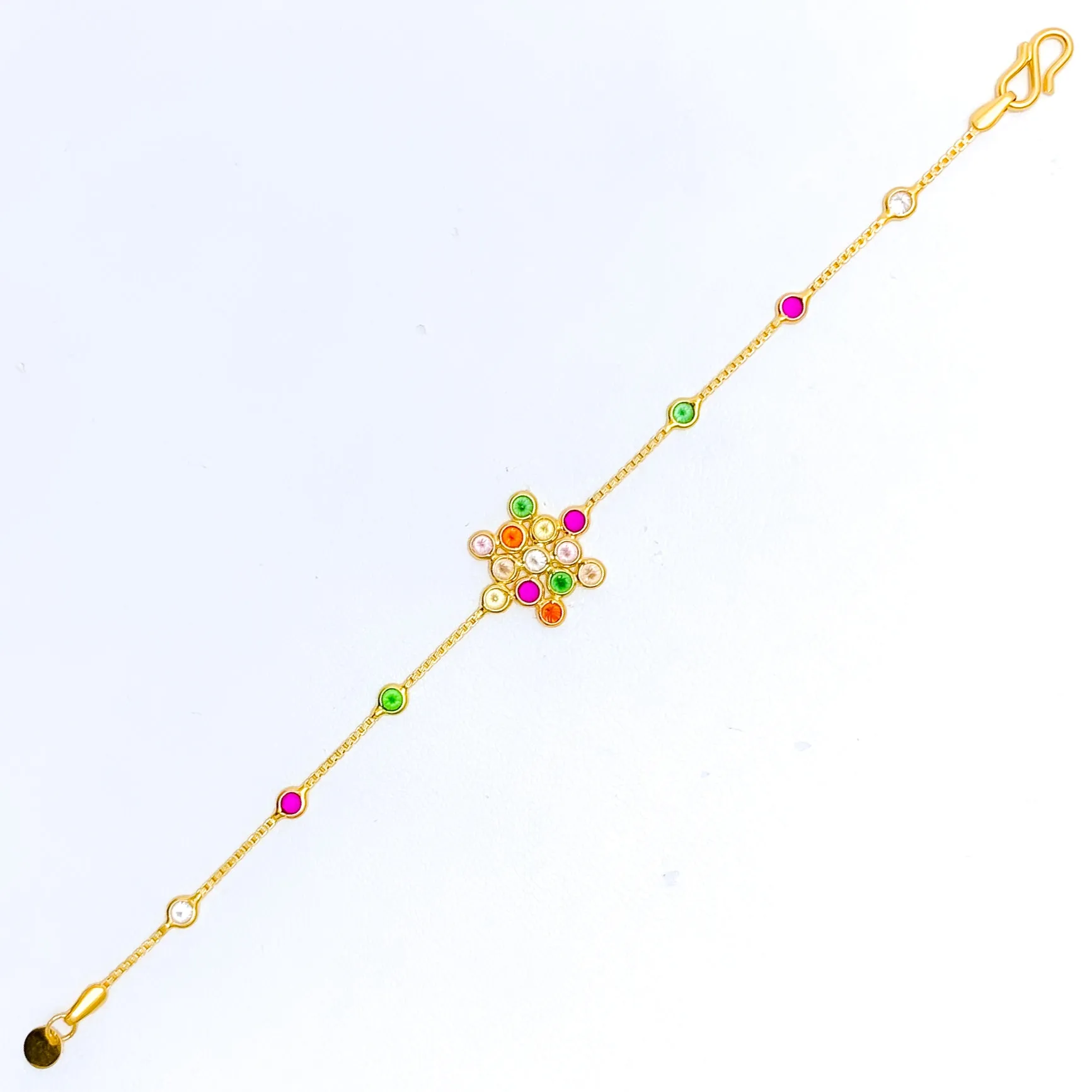 Vibrant Charming 22k Gold CZ Bracelet