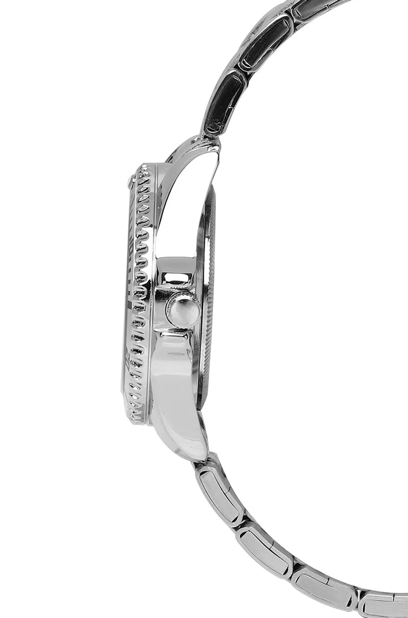 Victoria Silver Stainless Steel Strap Watch (Smoke)