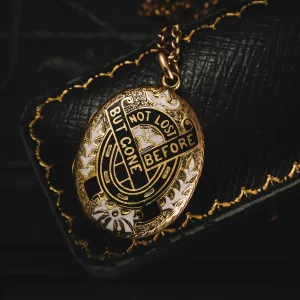 Victorian Black & White Enamel Memorial Locket