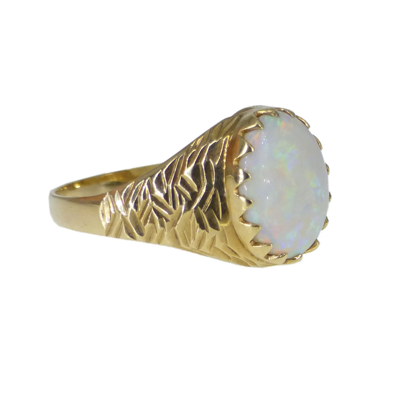 Vintage 9ct Gold Opal Solitaire Ring