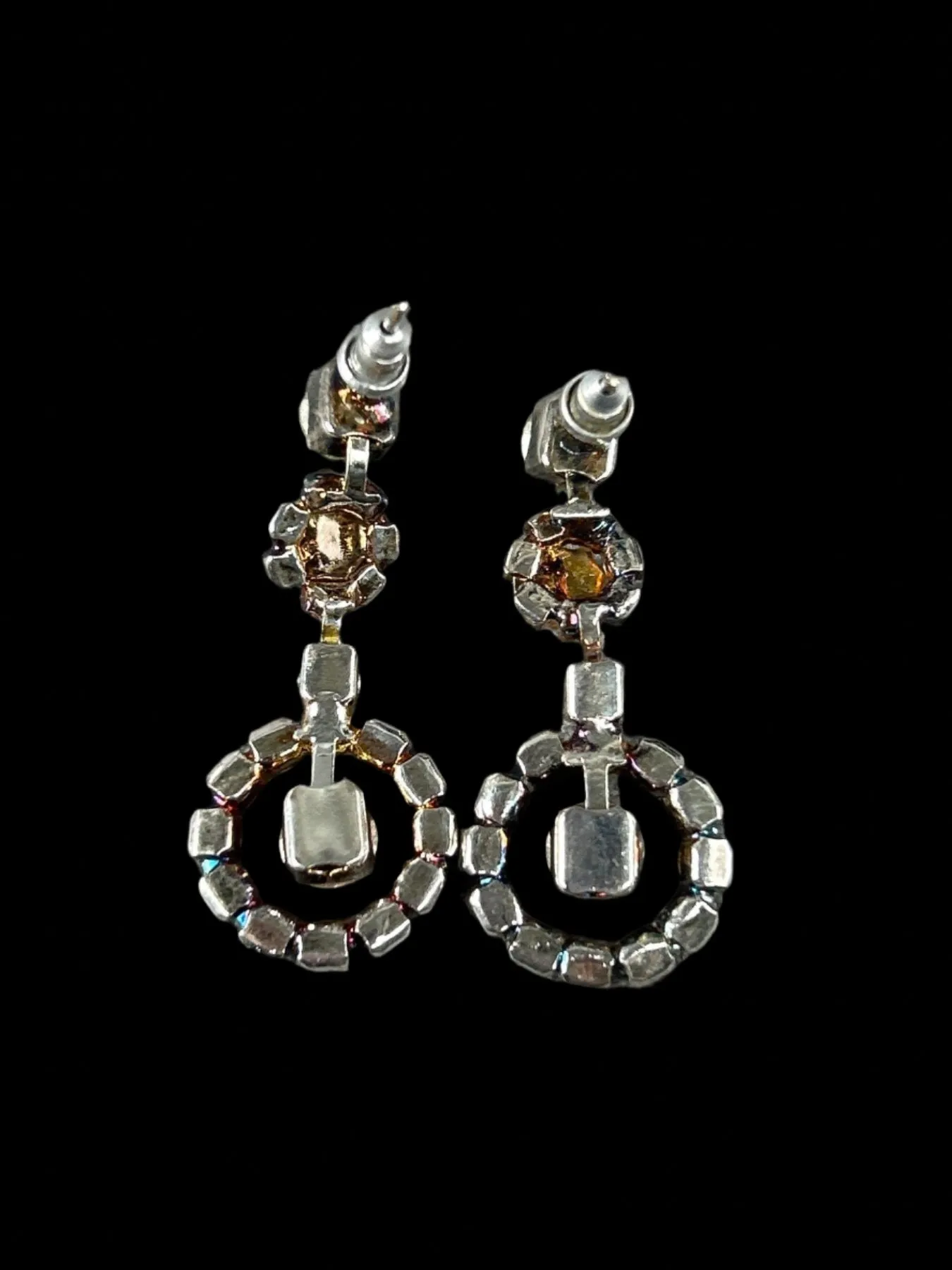 Vintage Green Rhinestones & Earrings Set