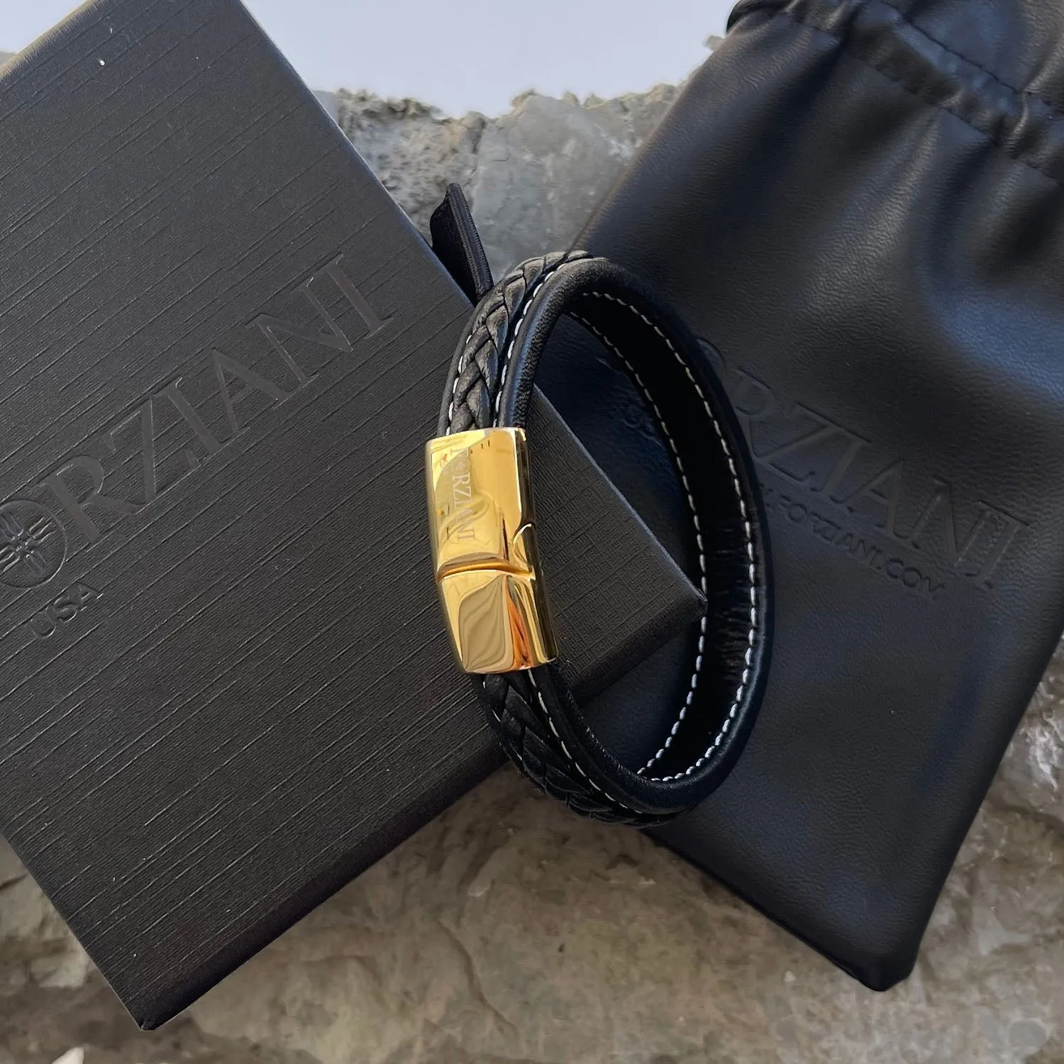 Voyager Multilayered Nappa Leather Bracelet Gold