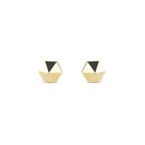 WATER 14 KARAT YELLOW GOLD STUD EARRINGS
