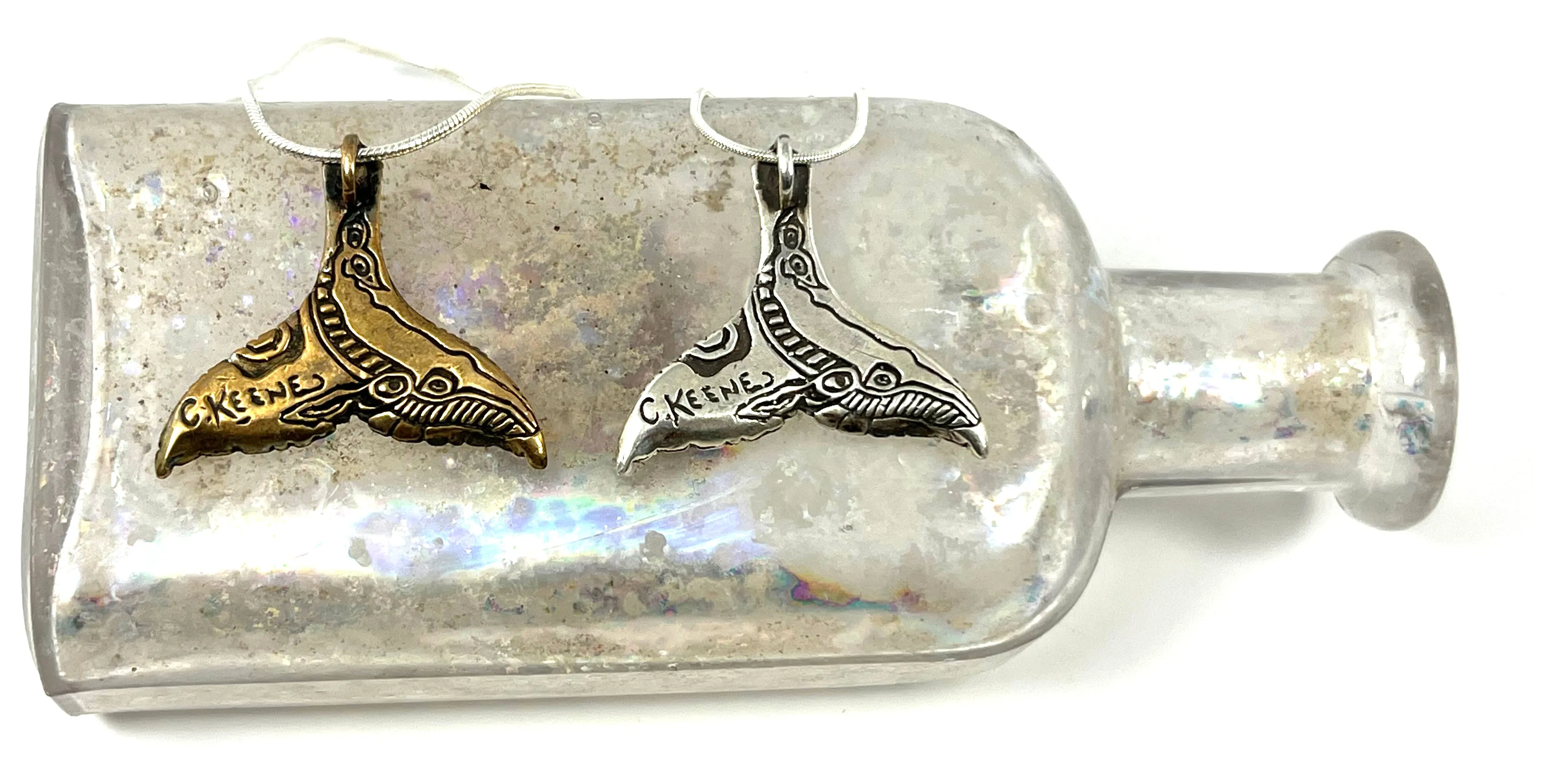 Whale Fluke Necklace- Inlay