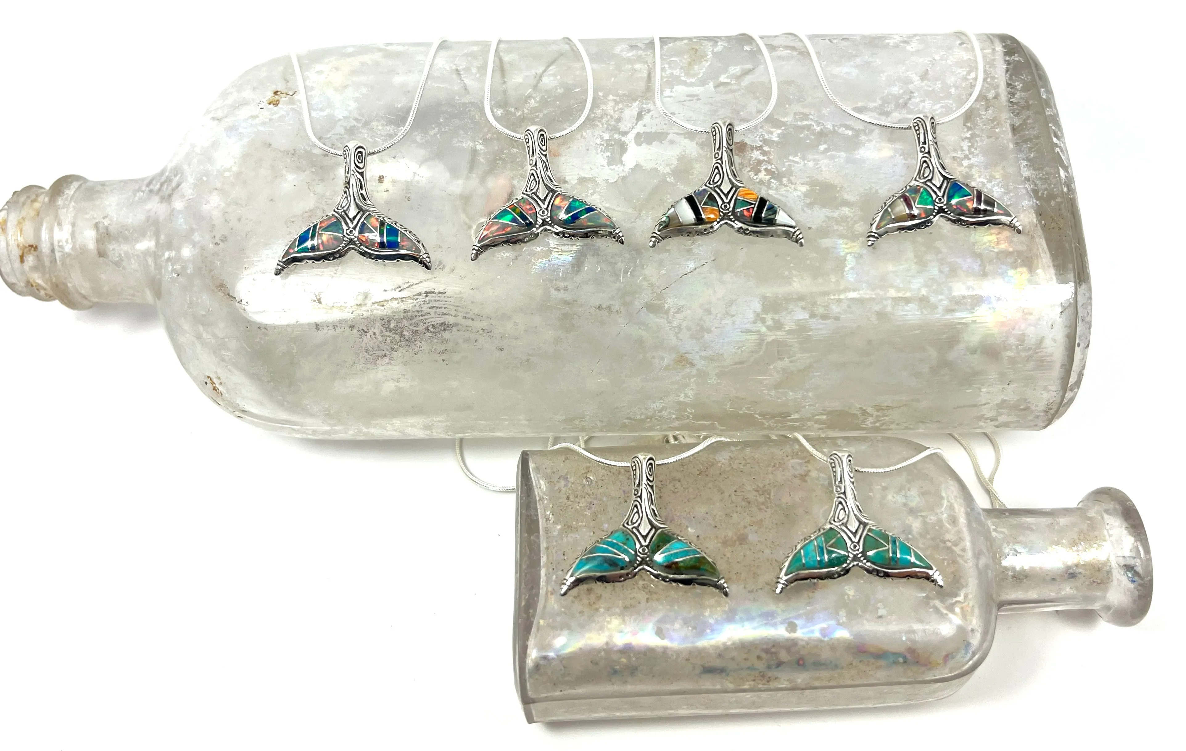 Whale Fluke Necklace- Inlay