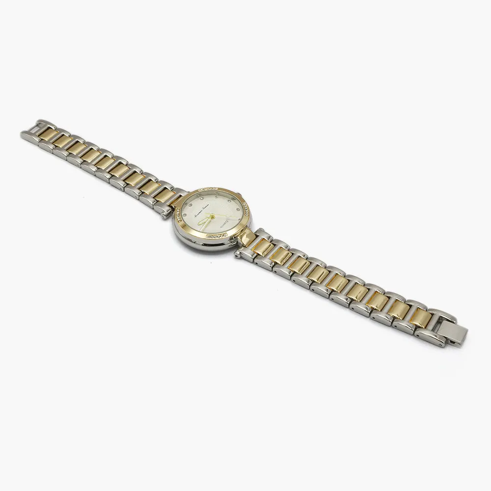 Women's Fancy Wrist Watch - Golden Silver