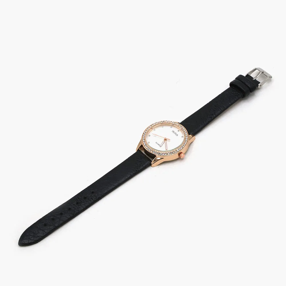 Women's Stylish Belt Watch - Black
